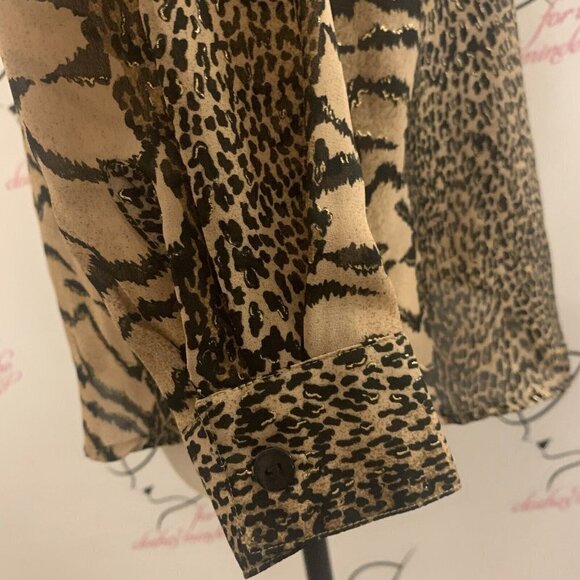 Jordan. Sz S. Metallic Button Up Animal Print Long Sleeve Shirt with Tank. B43 - Picture 5 of 8